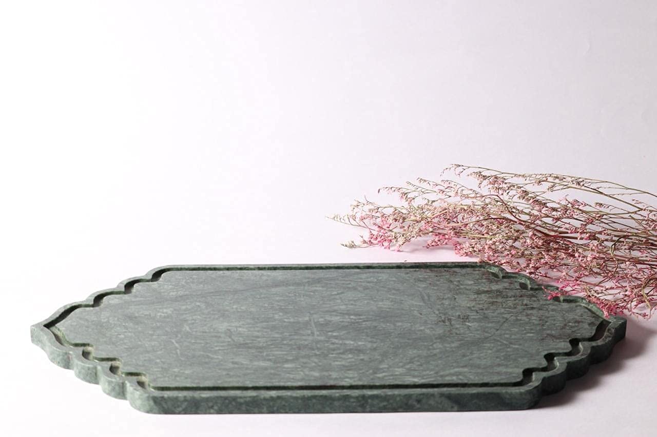 Green Marble Oval Tray