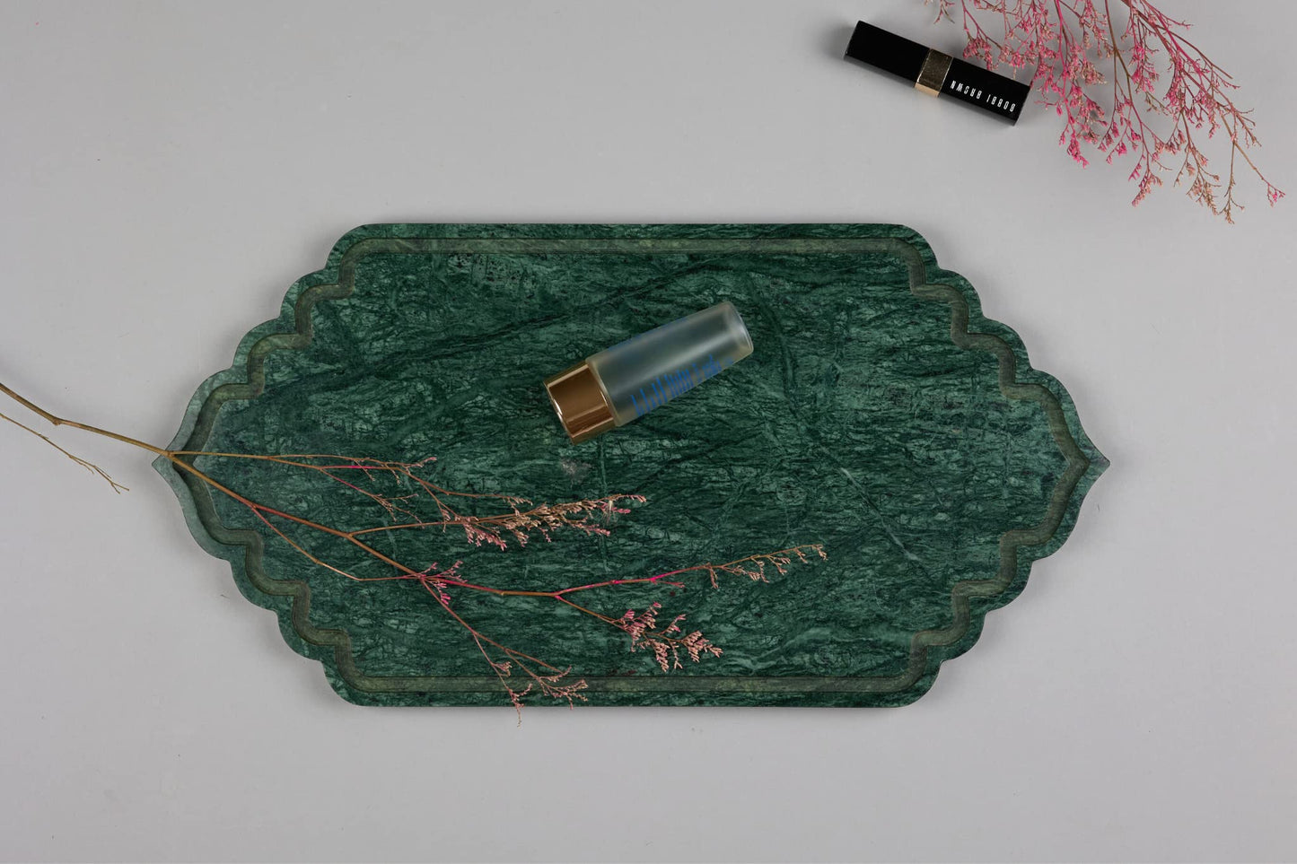 Green Marble Oval Tray