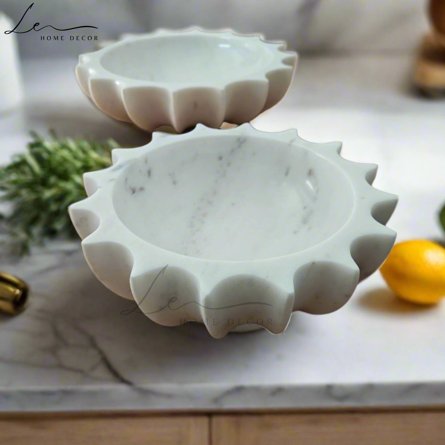 Marble Sun Bowl - White