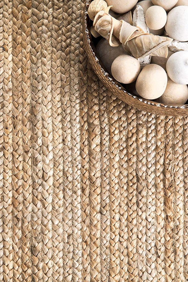 Braided Jute Collection Hand Woven Natural Fibers Natural/Tan