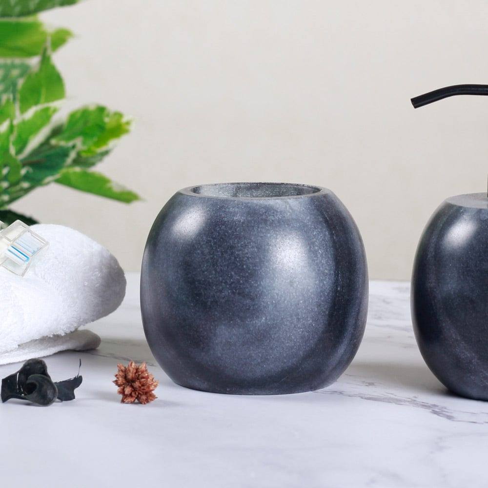 Round Grey Marble Bathroom Set