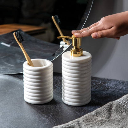 The Curvaceous Marble Bathroom Accessories Set