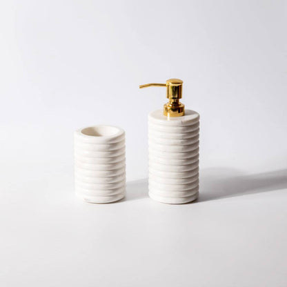 The Curvaceous Marble Bathroom Accessories Set